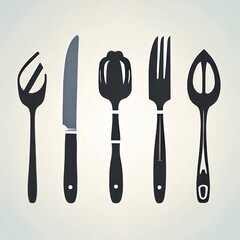 Kitchen utensils set - knives, forks and other