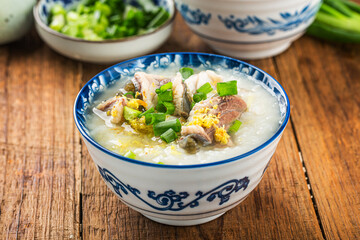 Chinese cuisine: a bowl of delicious fish porridge