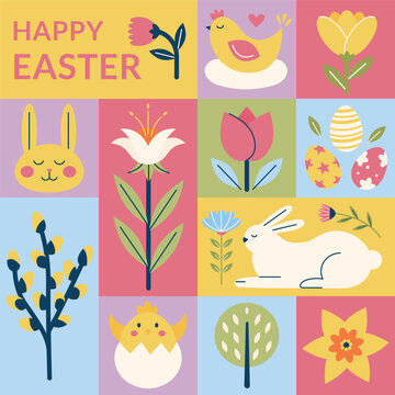 Easter minimalistic poster. Vector illustration