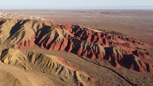 Red clay mountains. Altyn Emel landscape, Kazakhstan