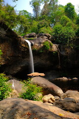 Haew Suwat Waterfall is naturally beautiful in the big forest.