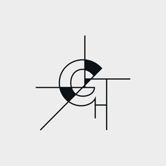 Letter g modern monogram architect logo