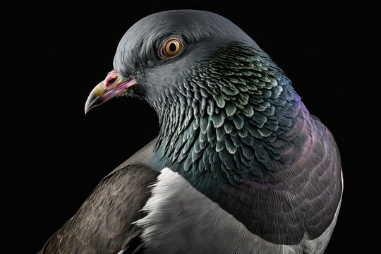 A picture of a mad common pigeon. Columba livia. Generative AI