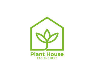 Plant house logo design illustration