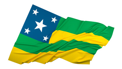A bandeira do estado de Sergipe, região Nordeste, Brasil - Ilustração 3D