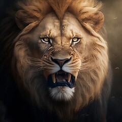 close up of a lion,generative ai