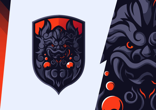 Komainu Emblem Vector