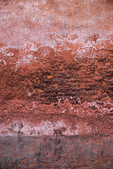 Old red brick wall texture background. Grunge cement surface