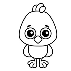 Children coloring book. Vector illustration of chicken in a cartoon style