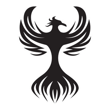 recommend clip art: phoenix silhouette logo design. fire bird in mythology.