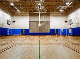 gymnasium basketball court - obrazy, fototapety, plakaty