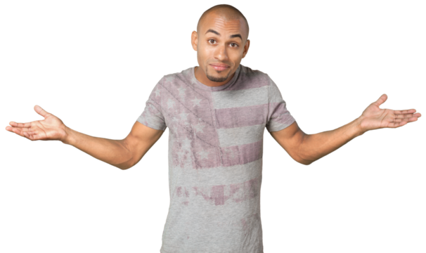 Portrait of a Man Shrugging