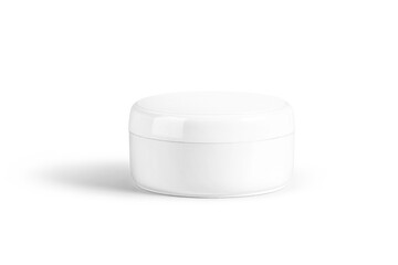 Blank white cream jar mockup isolated on white background. 3d rendering.
