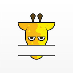 Simple logo design of giraffe. Giraffe logo template. Giraffe animal logo