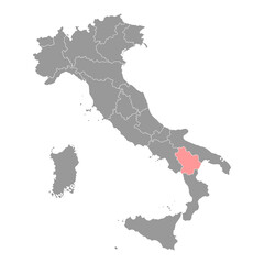 Basilicata Map. Region of Italy. Vector illustration.