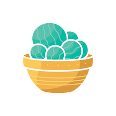 An interesting decorative cactus in a pot. Flat illustration of a houseplant. Beautiful cartoon clipart for stickers, product packaging, print on clothes. Minimalist simple object
