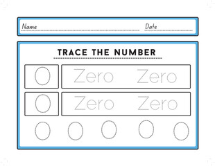 Number tracing worksheets and tracing activity book for kids The practice of writing numbers 0 Tracking worksheet number zero learn to count and write