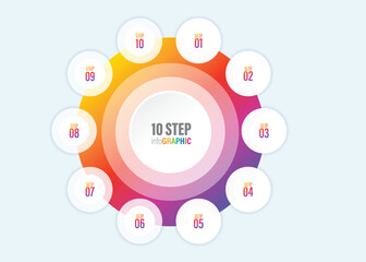 Four, five, eight, ten step infographics design template. Vector illustration.