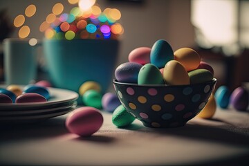 Celebrate Easter Sunday with a Colorful Bokeh Photo - AI generated