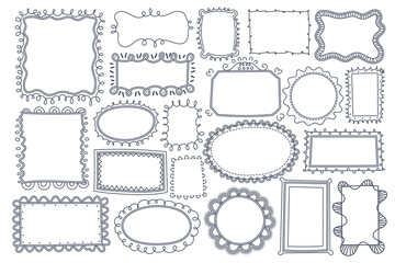 Various styles of text boxes are designed for use in comics and illustrations