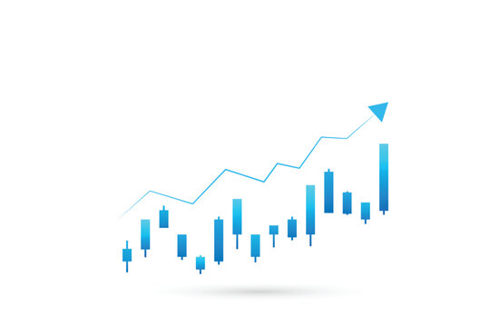Blue Stock Market Trading Background. Wallpaper. Finance Banner. Graph. Vector Illustration