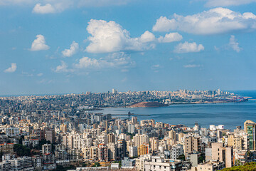 Overview of the town Beirut, Libanon