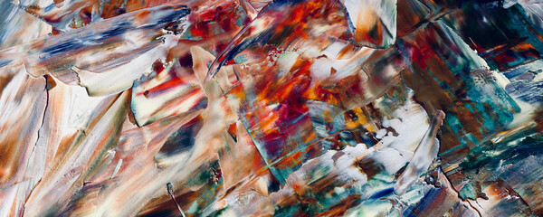 Color texture. Hand drawn oil painting on canvas. Abstract art background. Modern, contemporary art. Colorful canvas. Wall decor background	
