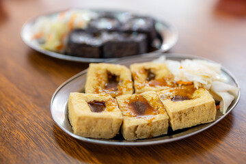 Taiwan famous dish stinky tofu