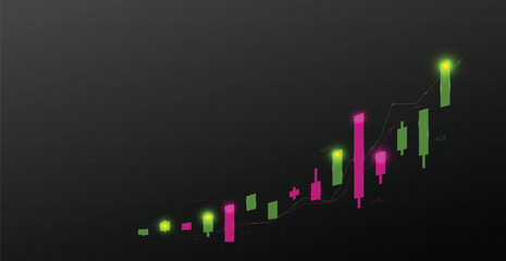 Stock Market Trading Background. Wallpaper. Finance Banner. Graph. Vector Illustration