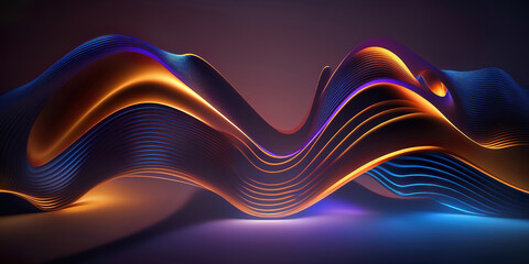 abstract background with glowing lines, generative ai