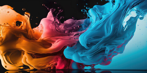 abstract colorful fluid background, generative ai