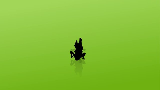 Silhouette of man dancer background and 2d animation, dancing 