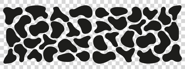 Organic blobs set icon. Random shapes cube drop