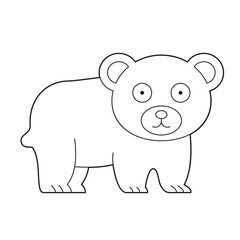 Easy coloring cartoon vector illustration of a bear