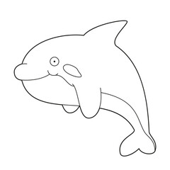 Easy coloring cartoon vector illustration of a killer whale