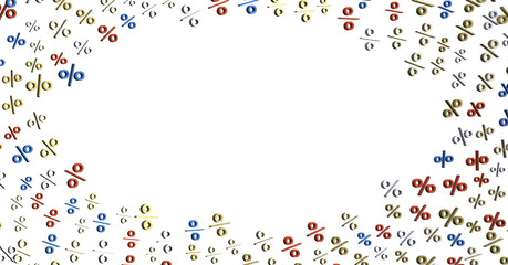 Sales icons floating in the air 3D rendering