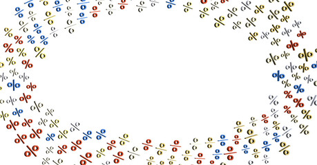 Sales icons floating in the air 3D rendering