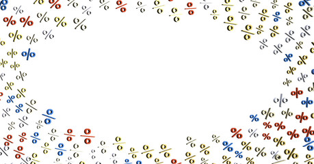 Sales icons floating in the air 3D rendering