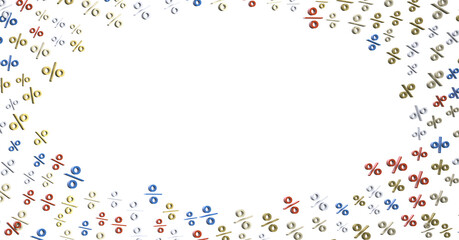 Sales icons floating in the air 3D rendering