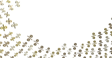 Sales icons floating in the air 3D rendering