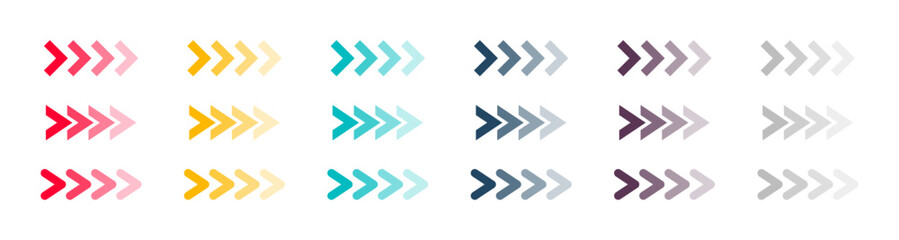 Arrow set icon. Colored arrow signs. Arrow isolated icons. Vector graphic elements