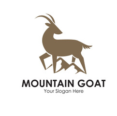 mountain goat logo design concept