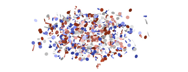 confetti - Independence day USA banner mockup with confetti confetti in American national colors.