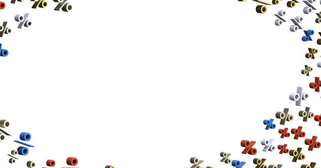 Sales icons floating in the air 3D rendering