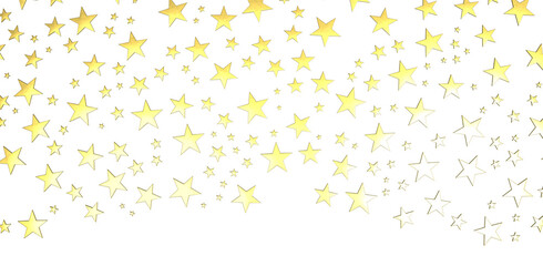 XMAS Stars - Banner with golden decoration. Festive border with falling glitter dust and stars.