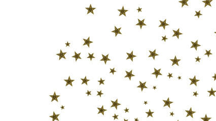 Banner with golden decoration. Festive border with falling glitter dust and stars.