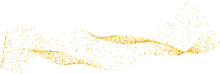 Gold glitter abstract stroke wave swash shiny shape. Luxury  element.