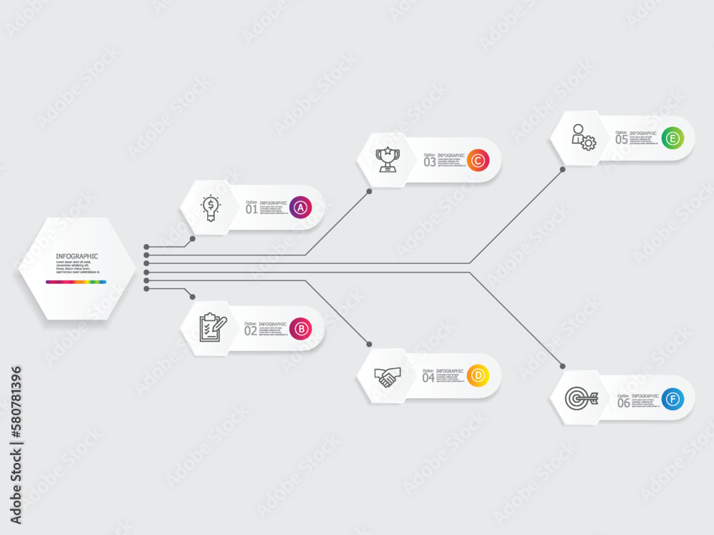Wall mural horizontal steps timeline infographic element report background