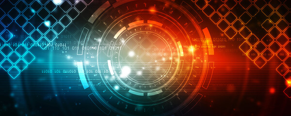 2d illustration Abstract futuristic electronic circuit technology background