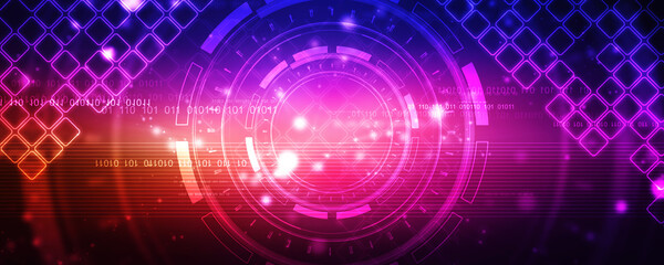 2d illustration Abstract futuristic electronic circuit technology background